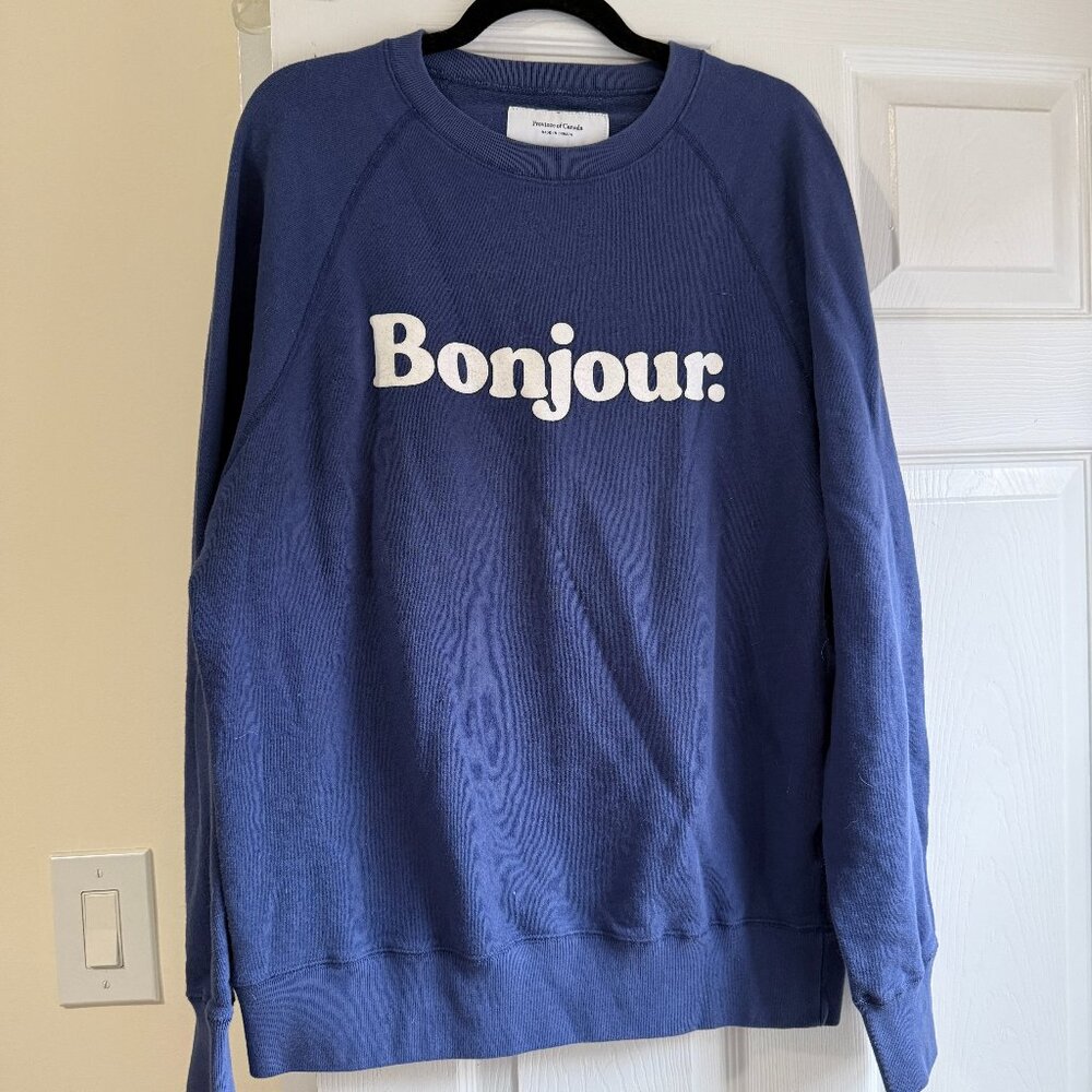 Province of Canada Bonjour Sweatshirt Size L - Like New